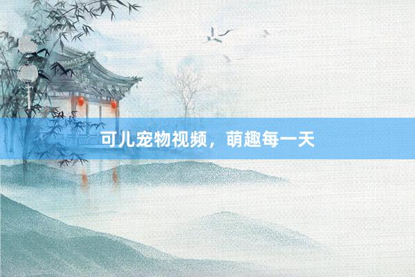 可儿宠物视频，萌趣每一天