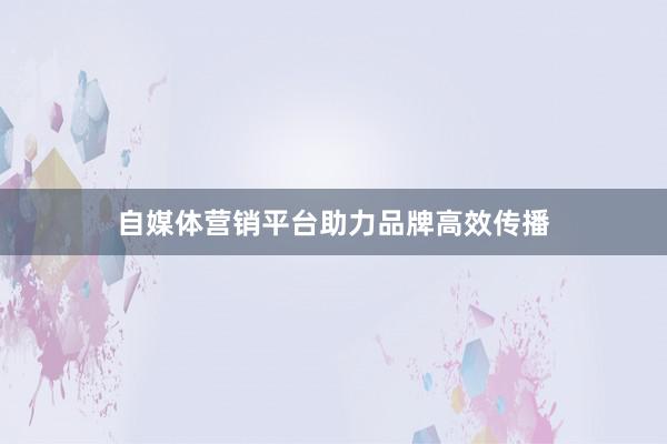 自媒体营销平台助力品牌高效传播